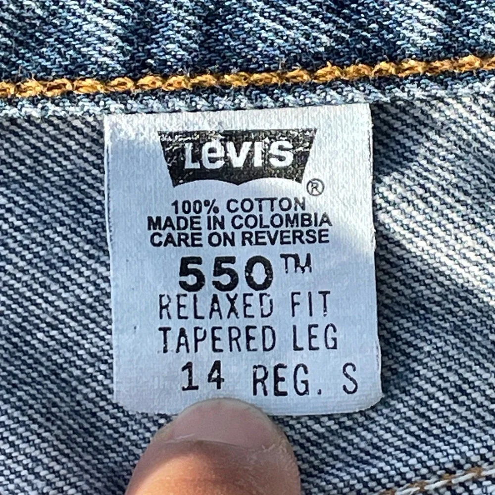 Vintage Levi's 550 Relaxed Tapered Jeans Women 14 Blue Casual High Rise Denim 90